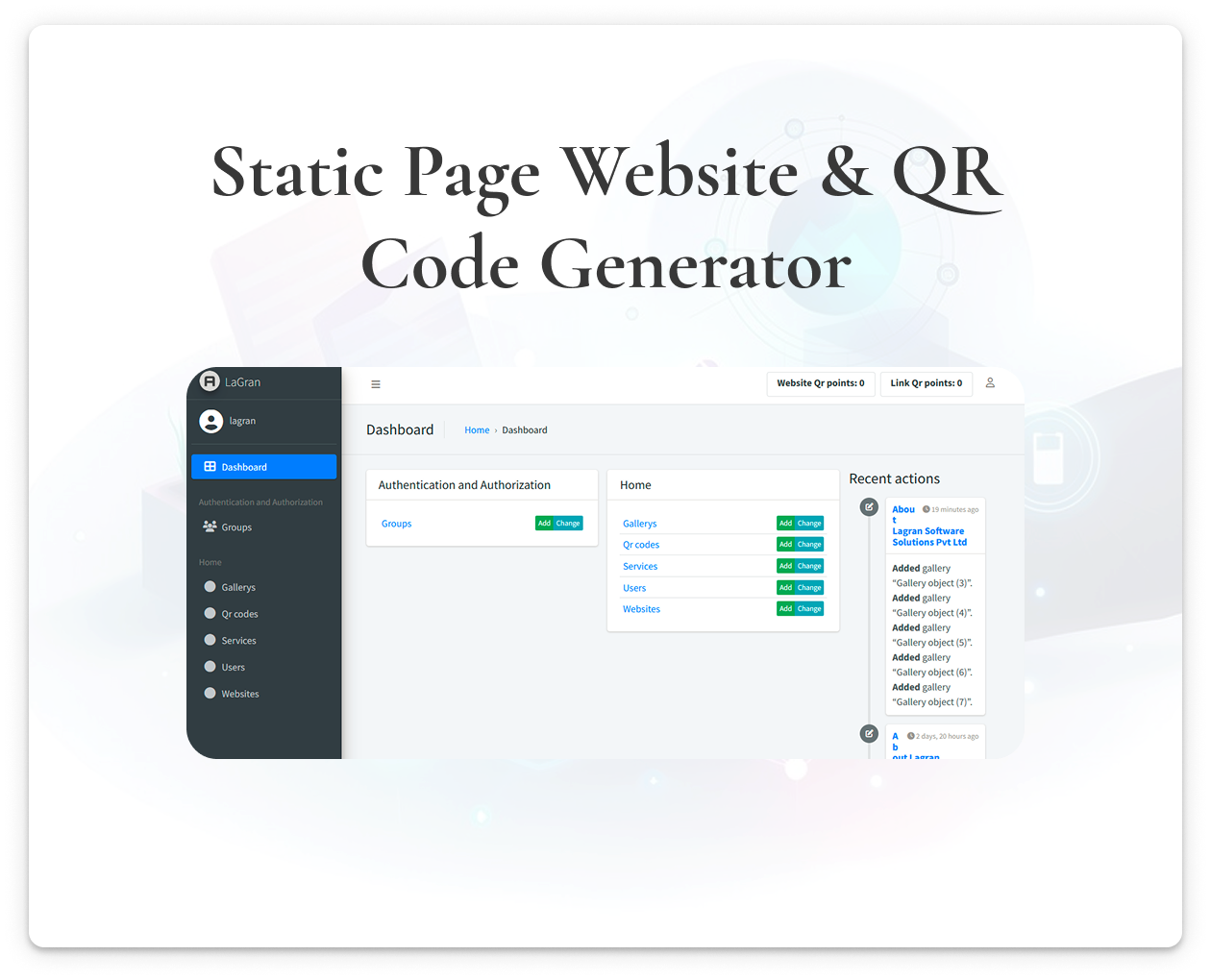 Static Page Website & QR Code Generator